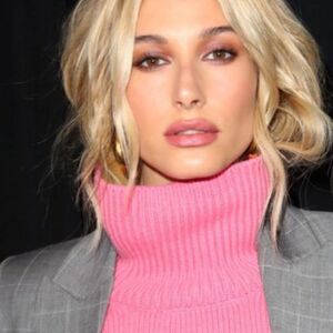 Pink turtleneck sweater